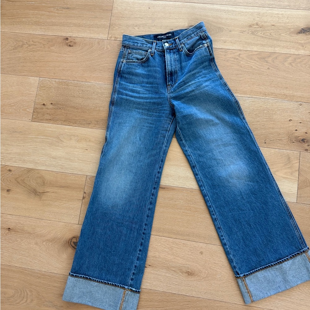 Veronica Beard Blue Wide-Leg Jeans